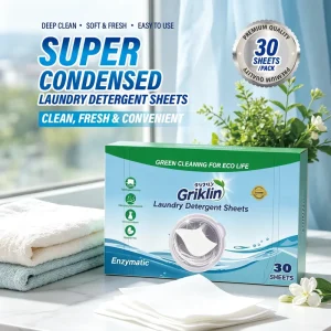 Eco Friendly Washing Machine Cleaning Sheet OEM Custom Laundry Detergent Paper Stripes Super Concentrated Laundry Sheets