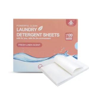 Eco friendly Disposable Sustainable Laundry Detergent Sheets Natural Ingredients Powerful Cleaning Performance Medium Foam Deep