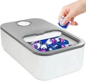 Empty Glossy PP Plastic Rectangle Modern Kitchen Storage Container Sliding Lids for Laundry Detergent Pods 1-3L Capacity