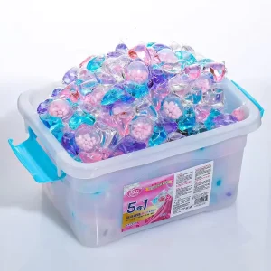 Environmental protection 5 in 1 Laundry Detergent Pods 100 Pieces X8g Water Soluble Capsule Cleaners