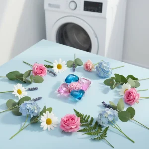 Environmentally Friendly 50% 80% Active Ingredient Detergent Pods Jelly Beads Floral Enhancer Fragrant