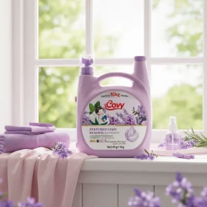 Factory Covy Brand 5kg Lavender Aroma Laundry Washing Liquid 80%+ for Content Anti Color Fading Mild Gentle Fabric