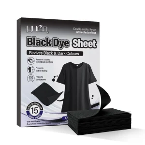Factory Custom Black Color Enhancer Sheets Black Garments Darkening Dye 15 Fabric Sheets Restore Black Dark Color Laundry Sheets