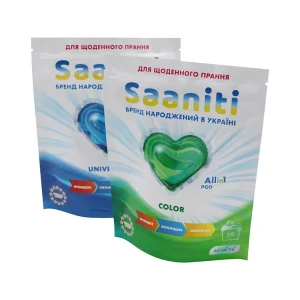 Factory Custom-Made Durable Multi-Color Printed Laundry Pod Packaging Bags Resealable Zipper Stand-Up Pouches for Supermarket