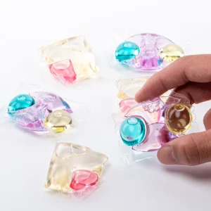 Factory Price OEM 3 in 1 Laundry Beads Double Layer Detergent Capsules Liquid Laundry Soap Pods for Market