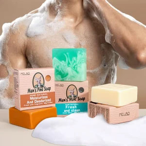 Father’s Day Gift Boy Friend Face Body Soap Deep Cleansing Exfoliating Natural Soap Bar Handmade Laundry Men Bath Soap