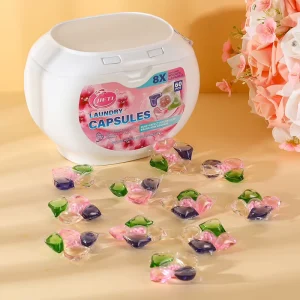 Free Sample 5 In 1 Laundry Pods 8g Enriched With Scent Beads Deep Cleaning Long lasting Fragrance OEM ODM Laundry Gel