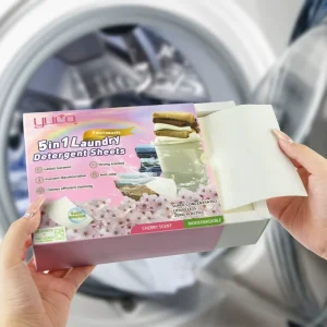 Free Sample Custom Fragrance Laundry Detergent Sheets Laundry Strips Gentle Soften Solid Enzyme Laundry Detergent Cleaning Sheet