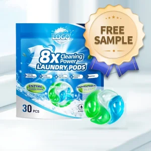 Free Sample Eco Friendly Disposable 4in1 Laundry Detergent Pods 15g Concentrated Stain Removal Anti Bacterial Deep Clean
