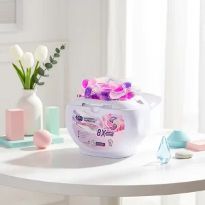 Free Sample OEM Low Foaming Deep Clean and Low Allergenic Eco Friendly Laundry Pods 4 in 1 Water Soluble Laundry Gel 12g*60pcs
