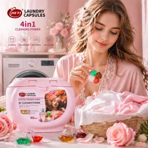 Free Samples Brand New Custom Printed Standing Box Packaging For 4 In 1 Pod Concentrated Disposable Laundry Pods 11gX60Pcs