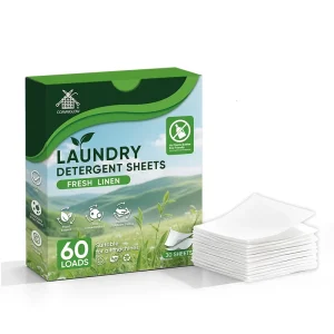 Fresh Linen Scent Eco-Friendly Quick-Dissolving Formula Hypoallergenic Septic Safe Plastic-Free Laundry Detergent Sheets