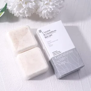 Frosted Bar Soap with Kojic Acid and Coconut Glutathione for Dark Spot Removal and Acne Control