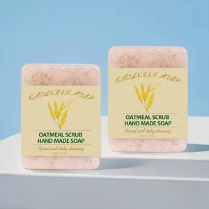 Handmade Natural Oatmeal Solid Soap Bar Cold Process Herbal Face Body Cleanser Essential Oils Whitening Antiseptic Properties