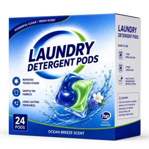 High Concentration Apparel Pods Strong Cleaning Power Anti Bacterial Long Lasting Fragrance Low Foam Sustainable Packaging