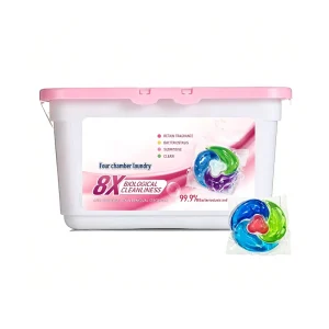 High Efficiency Laundry Detergent Pods 4 Chamber Laundry Capsules Water Soluble Laundry Pods OEM ODM Private Label