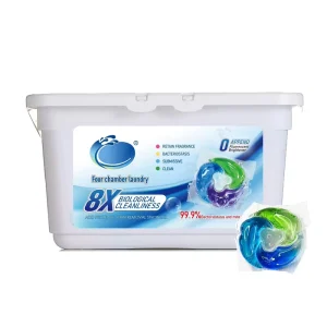 High Quality 4 in 1 Biodegradable Apparel Laundry Pods 15g X 30pcs Disposable Gel Capsules with Long Lasting Fragrance