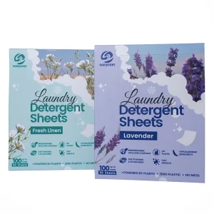 High Quality Deep Cleaning Biodegradable Lavender Detergent Sheets Laundry Sheets Eco Friendly 100 Loads