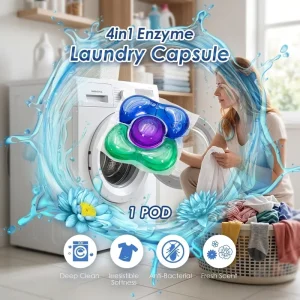 High Quality Disposable Eco Friendly Gel Detergent Laundry Pods Floral Scent Anti Bacterial Deep Clean Soften Protect Clothing