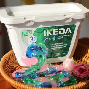 IKEDA Disposable Gel Laundry Detergent Pods Eco Friendly Biodegradable High Active Ingredient Content
