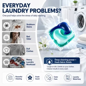 JIETI Eco Friendly Disposable Free Samples Laundry Detergent Pods 3 1 Deep Cleaning Formula Fresh Scent OEM ODM Factory Direct