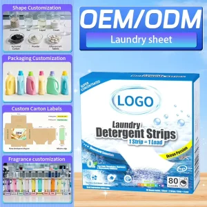Joya Eco Friendly Solid Laundry Detergent Sheet Disposable Customizable Fragrance 50% 80% for Ingredients for Bathroom Use