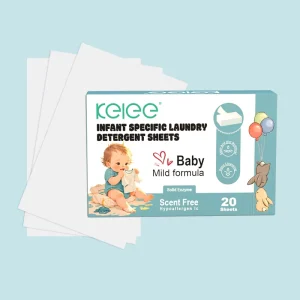 KELEE Eco Friendly Baby Detergent Laundry Sheets Hypoallergenic Fully Dissolution Laundry Sheets