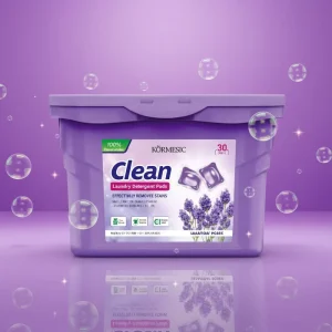 KORMESIC 240g Natural Eco friendly Long Lasting Fragrance Deep Cleaning Lavender Clean Laundry Detergent Pods