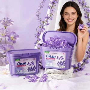 KORMESIC 30 Laundry Products Household Long Lasting Fragrance Lavender Clean Capsule Washing Laundry Detergent Pods