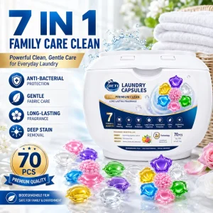 Laundry Detergent Pods 7 in 1 Liquid Washing Capsules 10g Strong Stain Removal for Washing Machine Hang Wash OEM ODM Available