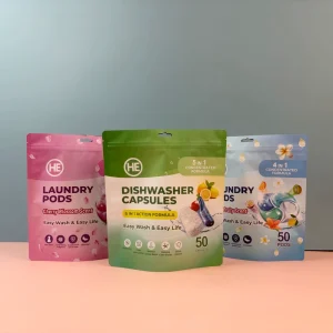 Laundry Detergent Pods & Capsules Moisture Proof Stand up Pouch Customized Water Soluble Natural Scent with Digital Printing