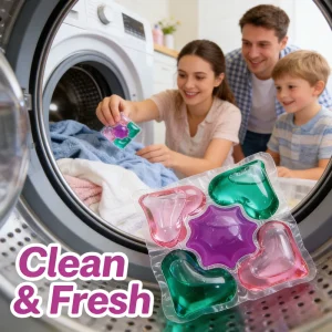 Laundry Detergent Pods Disposable Deep Clean Concentrated Long Lasting Scent for Apparel Eco-Friendly Anti-Bacterial