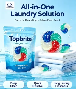 Laundry Detergent Pods Eco Friendly Water Soluble Film Capsules 4 in 1 Powerful Cleaning OEM ODM Manufacturer