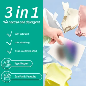 Laundry Detergent Sheets 3 in 1 Color Grabber s Dryer Sheets Dissolvable Laundry Soap Sheets