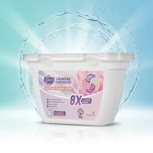 Laundry Pods 4 in 1 Eco Friendly Long Lasting Disposable Powerful Stain Fighters 80% Active Cleaning Hypoallergenic Gel Capsules