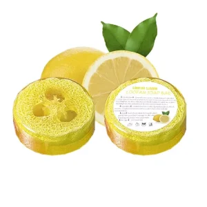 Laundry Soap Bar Exfoliating Soap with Loofah Inside Charcoal Bamboo Rose Fragrance Handmade Transparent Cleaning
