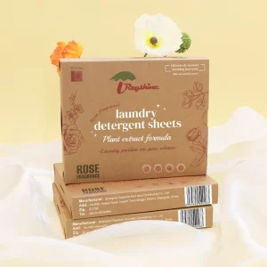 Laundry Supplies Custom Fragrance Kraft Paper Box Eco Friendly Formula Laundry Detergent Sheets Paper 30 Sheets in Stock