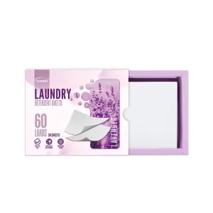 Lavender Travel Eco friendly Clothes Washing Detergent Sheets Plastic Free Washer Strips Laundry Detergent Sheets