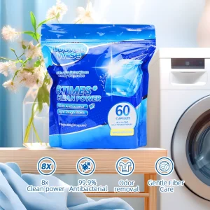 Loovee Wiise High Concentrated Liquid Capsule Disposable Eco Friendly Apparel Detergent Pods Lavender Scent 50% 80% Active