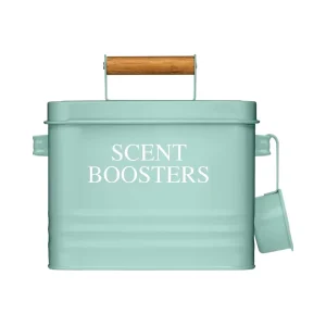 Modern Farmhouse Metal Laundry Scent Booster Beads Dispenser Mint Storage Container Scoop Space Saving Laundry Room