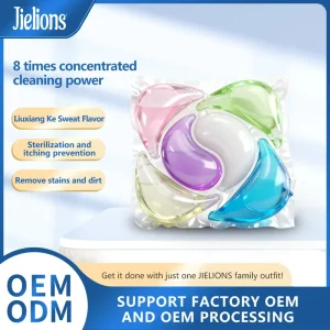 Multi color 15g Eco Friendly 6 In 1 Anti Bacterial Anti Mite Disposable Gel OEM ODM Kids Safe Non toxic Apparel Detergent