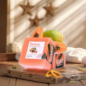 Natural Papaya Solid Whitening Face Wash Toilet Soap for Adult Vitamin C Anti Acne Cleansing