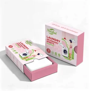 Nuohui Custom Packaging Bio-Enzyme Deep Clean Peach Fragrance Laundry Detergent Sheets For Family Hotel