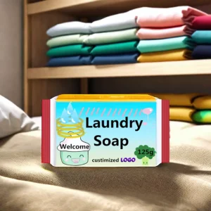 OEM 125g Eco-Friendly Natural Disposable Solid Laundry Detergent Bar Soap with High Foam for Apparel and Household