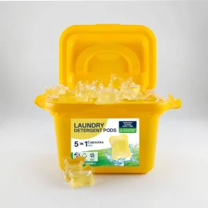 OEM 8g Eco Friendly High Active Foam Lemon Scented 100pcs Liquid Detergent Pods for Automatic Machine Washing