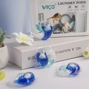 OEM Disposable Eco Friendly Apparel Laundry Liquid Detergent Pods PVA Film Water Soluble Gel Shape Long Lasting Fragrance Deep