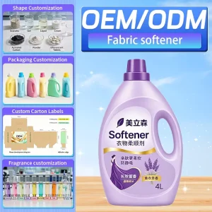 OEM Lavender Fragrance Fabric Softener Liquid 2L Bottled Anti Static Clothing Sample Fabric Care Agent Factory Cleaning Products