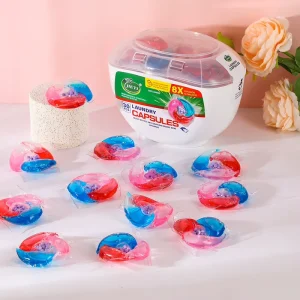 OEM ODM 4 in 1 Laundry Pods 15g 30pcs Disposable Premium Fragrance Long Fresh Scent Powerful Stain Removal Eco