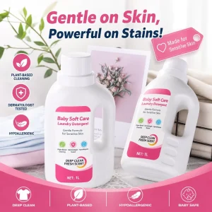 OEM ODM Customized Baby Liquid Laundry Detergent Hypoallergenic for Sensitive Skin Effective Stain Removal