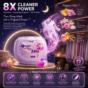 OEM ODM Laundry Pods 4 In 1 Pod 12g X 60pcs Washing Capsules With Long Lasting Fragrance Color Protection And Fabric Softener